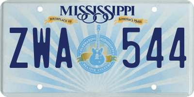 MS license plate ZWA544