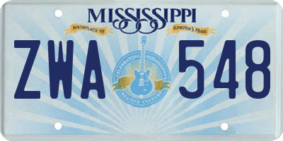 MS license plate ZWA548
