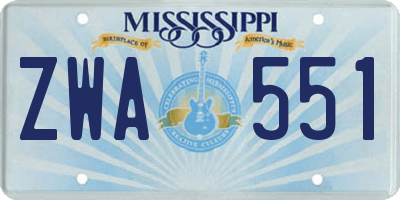 MS license plate ZWA551