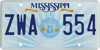 MS license plate ZWA554