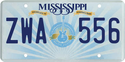 MS license plate ZWA556