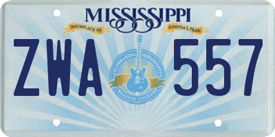 MS license plate ZWA557