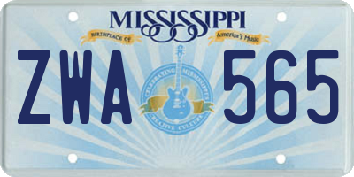 MS license plate ZWA565