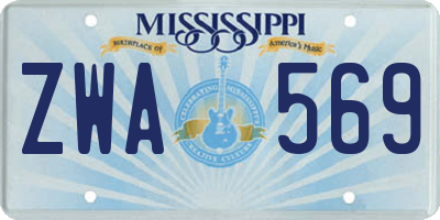 MS license plate ZWA569