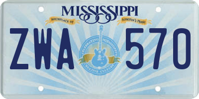 MS license plate ZWA570