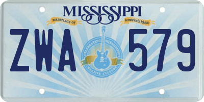 MS license plate ZWA579