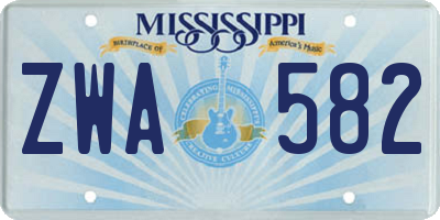 MS license plate ZWA582