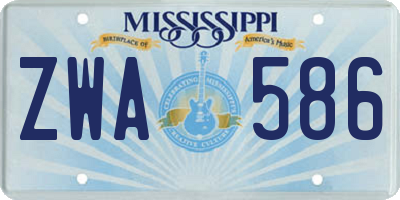 MS license plate ZWA586