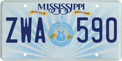 MS license plate ZWA590