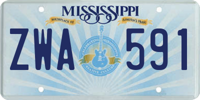 MS license plate ZWA591
