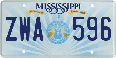 MS license plate ZWA596