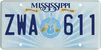 MS license plate ZWA611