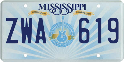 MS license plate ZWA619