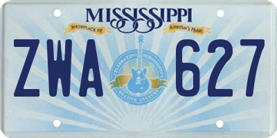 MS license plate ZWA627