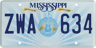 MS license plate ZWA634