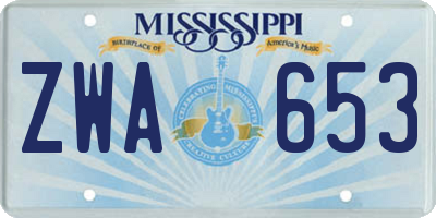 MS license plate ZWA653