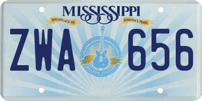 MS license plate ZWA656
