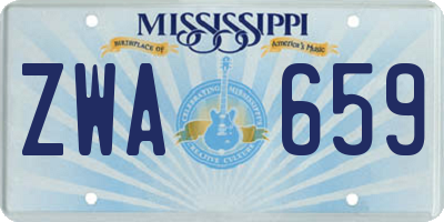 MS license plate ZWA659