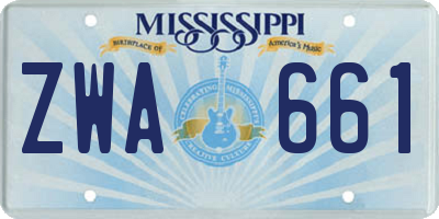 MS license plate ZWA661
