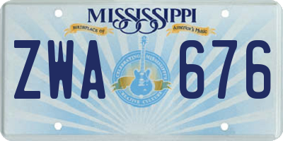 MS license plate ZWA676