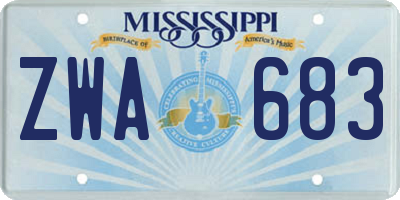 MS license plate ZWA683
