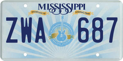 MS license plate ZWA687