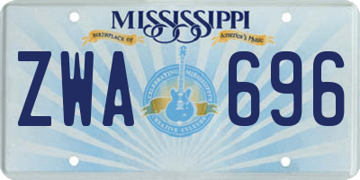 MS license plate ZWA696