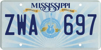 MS license plate ZWA697