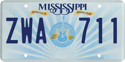 MS license plate ZWA711