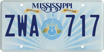 MS license plate ZWA717