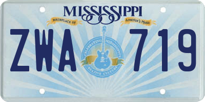 MS license plate ZWA719