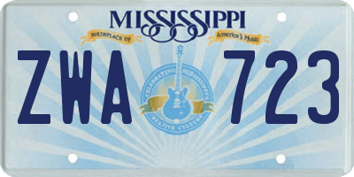 MS license plate ZWA723