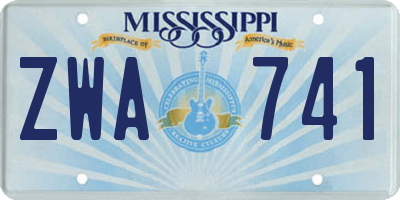 MS license plate ZWA741