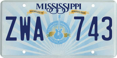 MS license plate ZWA743