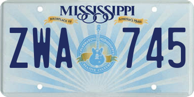 MS license plate ZWA745