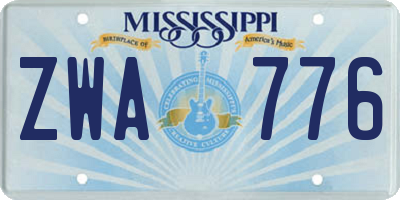 MS license plate ZWA776