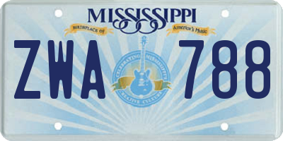 MS license plate ZWA788