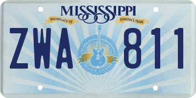 MS license plate ZWA811