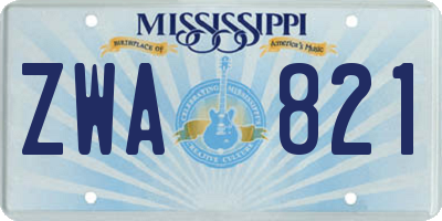 MS license plate ZWA821