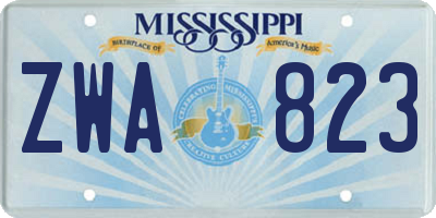 MS license plate ZWA823