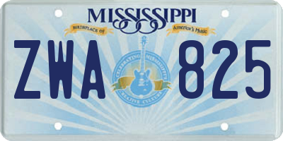MS license plate ZWA825