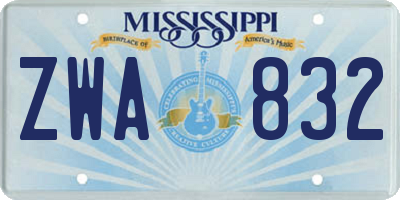 MS license plate ZWA832