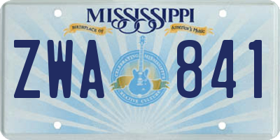 MS license plate ZWA841
