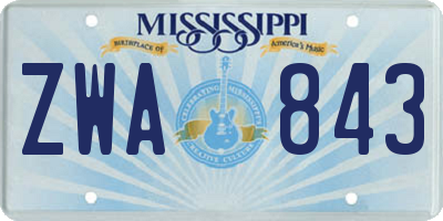 MS license plate ZWA843