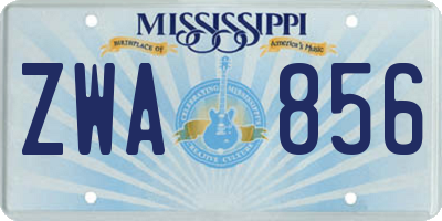 MS license plate ZWA856