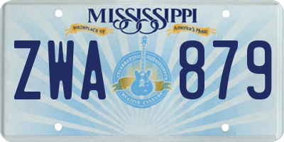 MS license plate ZWA879