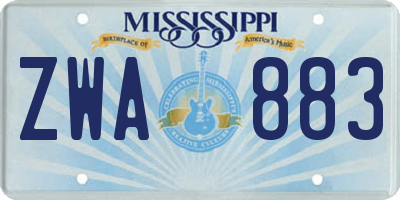 MS license plate ZWA883