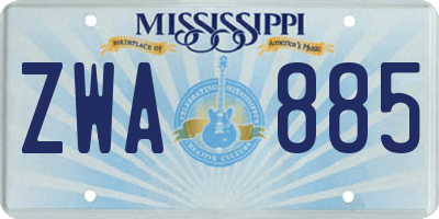 MS license plate ZWA885