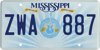 MS license plate ZWA887