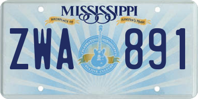MS license plate ZWA891